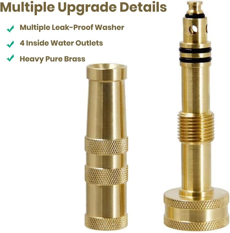Ustope Garden Hose Nozzle, High Pressure Water Hose Nozzle Sprayer Head,fits 3/4” Garden Hose Thread,for Lawn & Garden,Washing Cars,Watering Garden,Cleaning,Showering Dogs&Pets（Brass） - Image 2